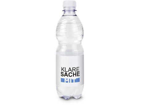 500 ml PromoWater - Mineralwasser mit Kohlensäure, Hergestellt in Deutschland - Folien-Etikett