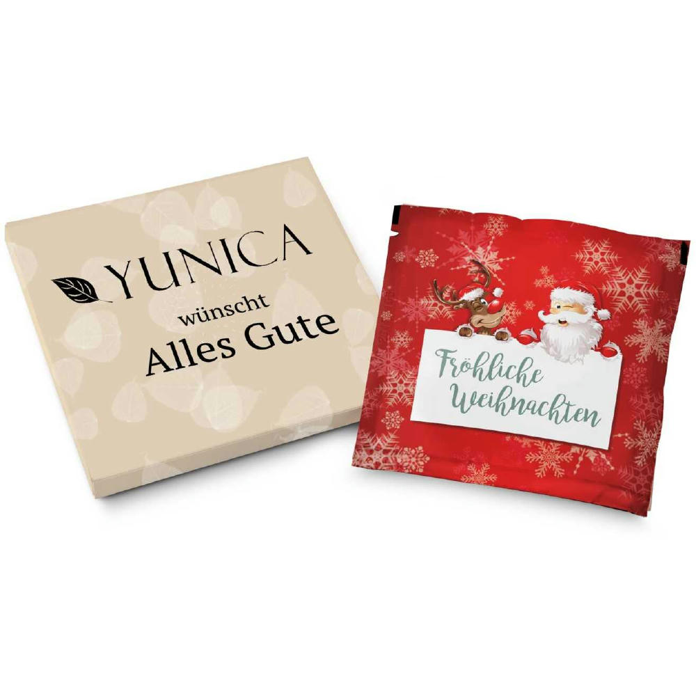 Badesalz Sachet im individuellen Mäppchen, Motiv: Fröhliche Weihnachten