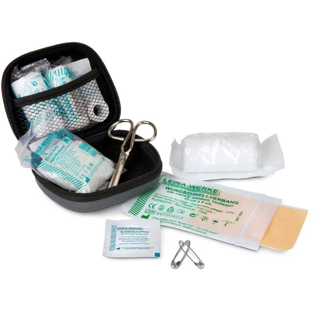 First Aid Kit grau - Erste Hilfe Set, 12-teilig, deutsche Markenware