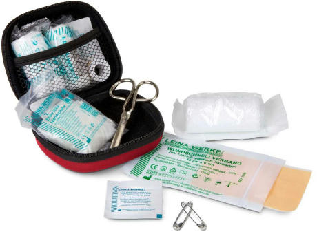 First Aid Kit rot - Erste Hilfe Set, 12-teilig, deutsche Markenware