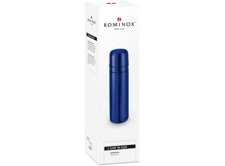 ROMINOX® Isolierkanne // Cup in Cup - mit 2 Deckeln - Blau