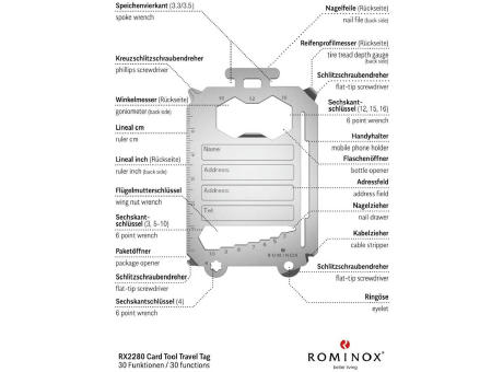 ROMINOX® Card Tool // Travel Tag - 30 Funktionen