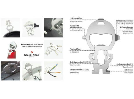 ROMINOX® Key Tool // Little Genius - 13 Funktionen (Arbeiter)