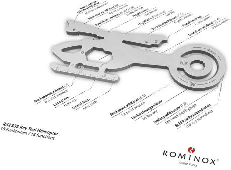 ROMINOX® Key Tool // Helicopter - 18 Funktionen