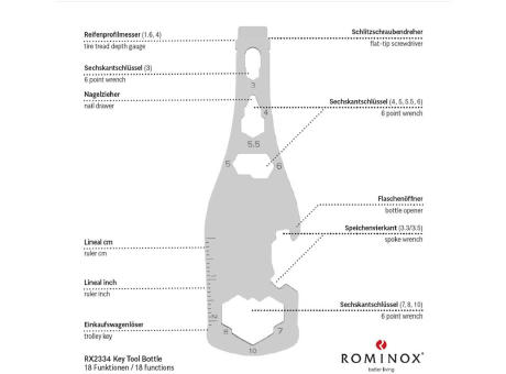 ROMINOX® Key Tool // Bottle - 18 Funktionen