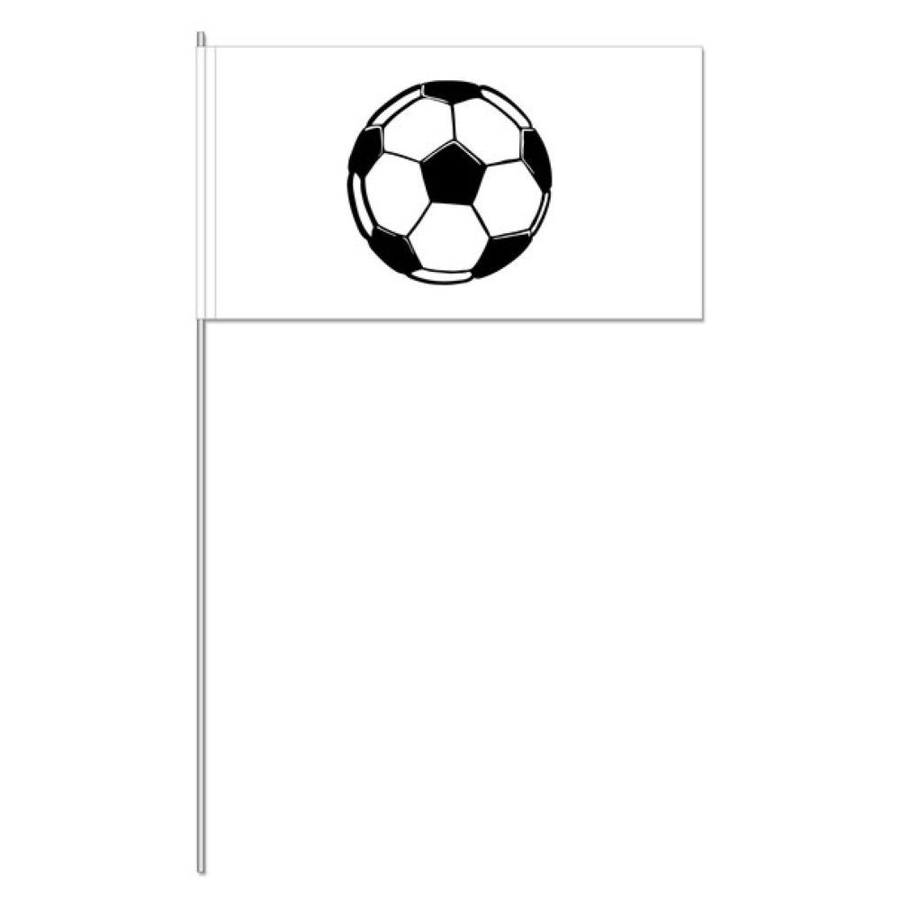 Papierfahnen, weiß/Fußball   