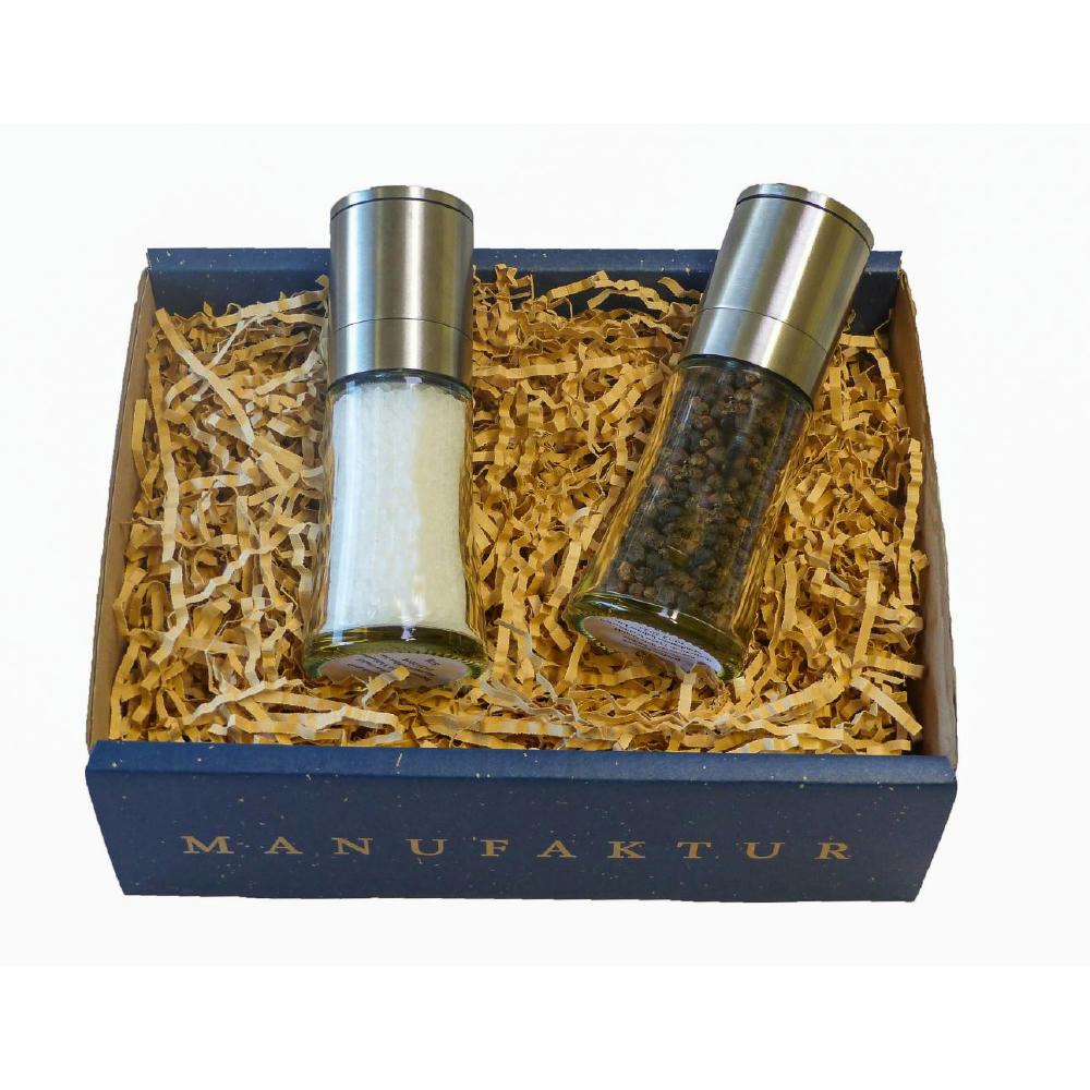 Keramikmühlen-Set Salz & Pfeffer, sandgestrahlt 