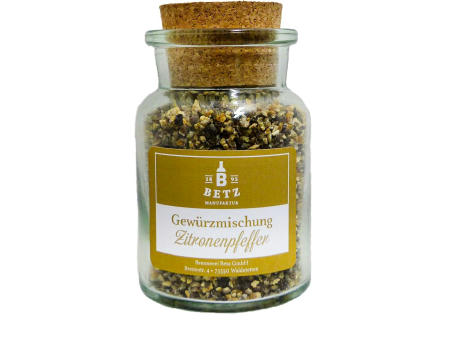 Zitronenpfeffer im Korkenglas, 90 g