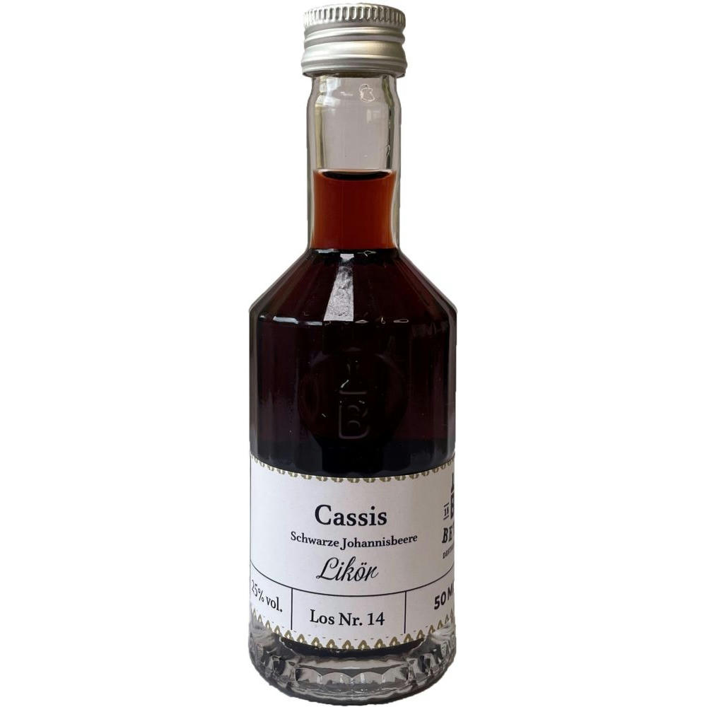 Cassis-Likör 50 ml in Tastingflasche, 25 % vol.