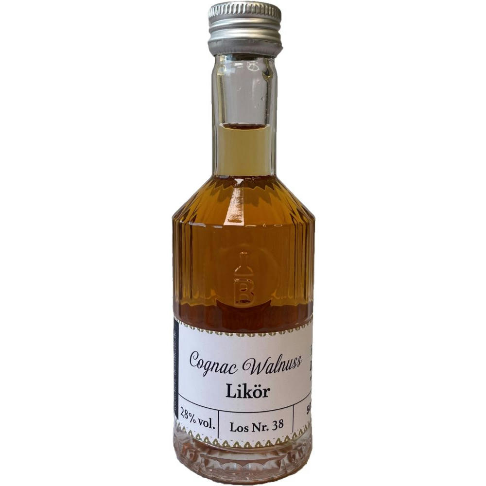 Cognac-Walnuss-Likör 50 ml in Tastingflasche, 28 % vol.