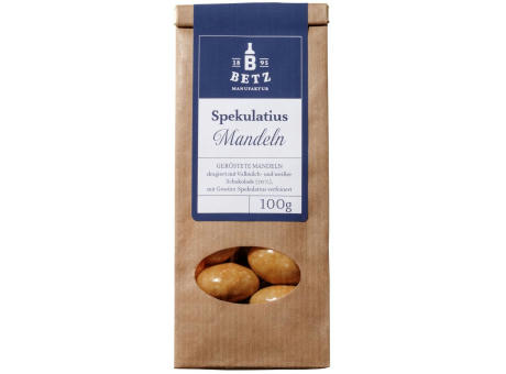 Spekulatius-Mandeln, 100 g in Präsentkartonage