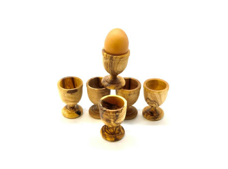 6er Set Eierbecher gedrechselt aus Olivenholz