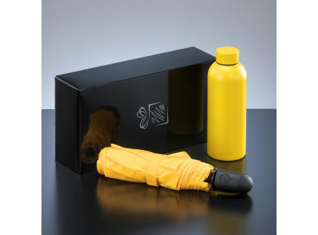 AKTIV-SET: THERMO-WASSERFLASCHE UND AUTOMATISCHER REGENSCHIRM