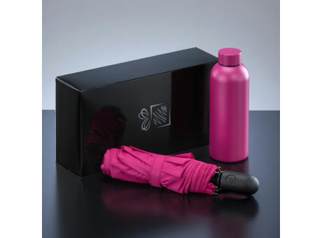 AKTIV-SET: THERMO-WASSERFLASCHE UND AUTOMATISCHER REGENSCHIRM