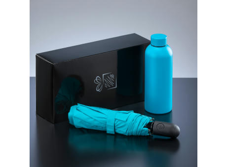 AKTIV-SET: THERMO-WASSERFLASCHE UND AUTOMATISCHER REGENSCHIRM