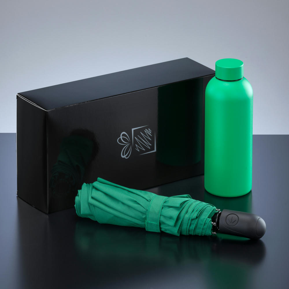 Active Set: Thermosflasche 500 ml & Automatikschirm