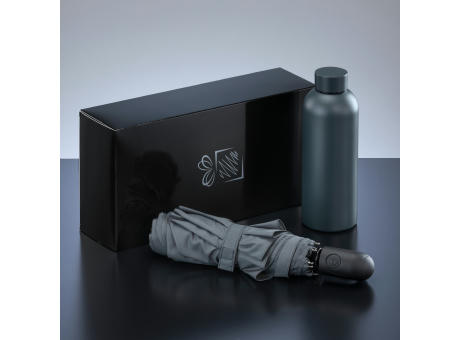 AKTIV-SET: THERMO-WASSERFLASCHE UND AUTOMATISCHER REGENSCHIRM