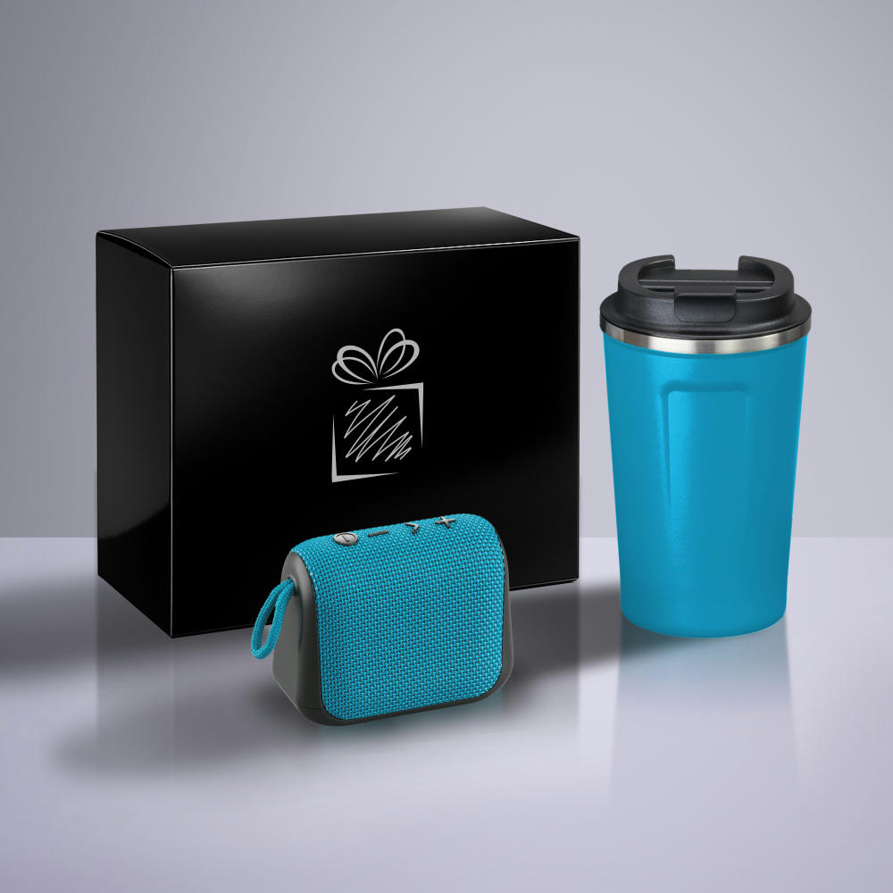 Everyday Set: Nordic-Thermobecher 350 ml & kabelloser Lautsprecher