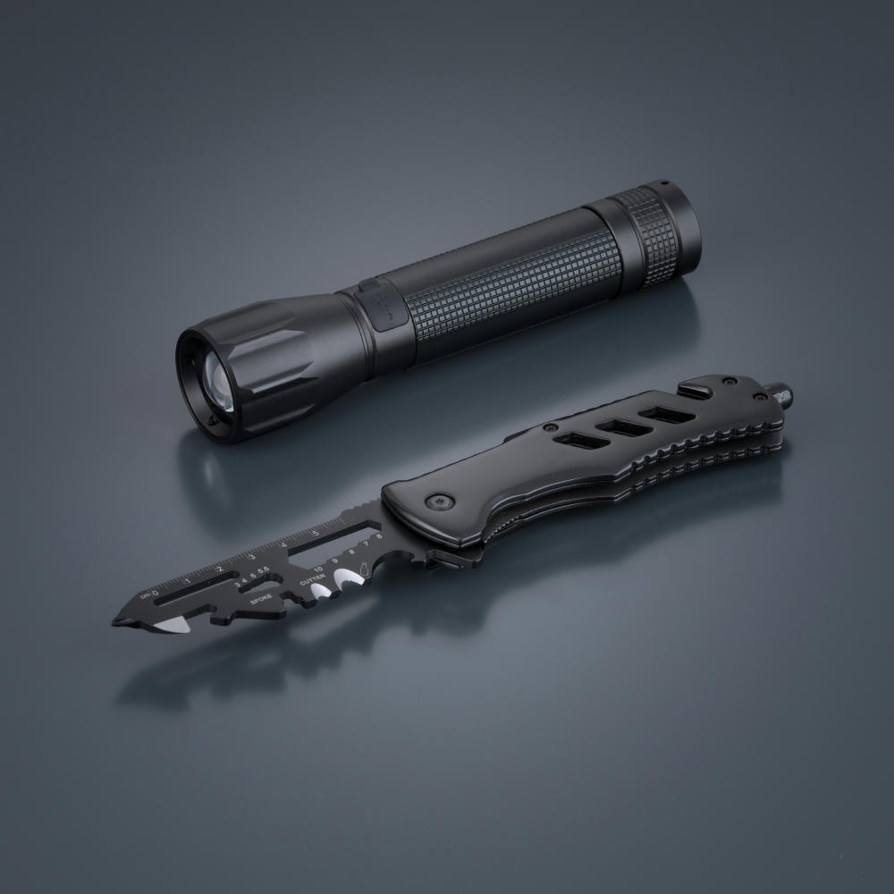 Optima Rescue Set: Rettungswerkzeug & große Taschenlampe