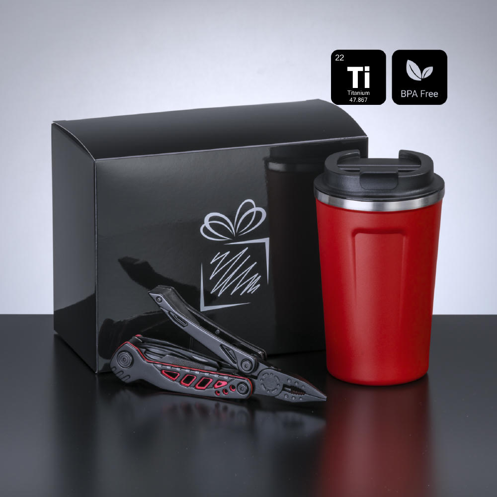 Travel Set II: nordic kaffeebecher 350 ml & optima titanium multitool