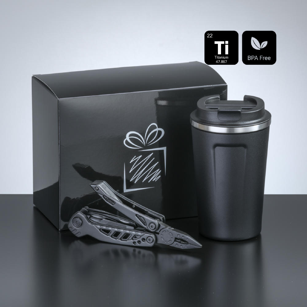 Travel Set II: nordic kaffeebecher 350 ml & optima titanium multitool