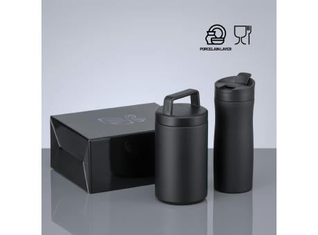 Porcelain Set: Thermobecher 630 ml und Speisebehälter 800 ml mit Porzellanbeschichtung