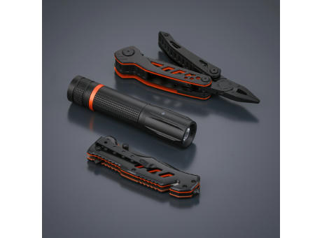 Multitool, Rettungsmesser & kleine Taschenlampe