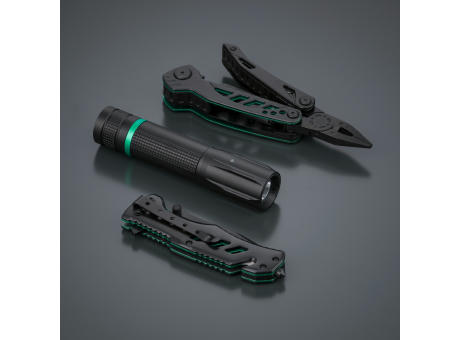 Multitool, Rettungsmesser & kleine Taschenlampe