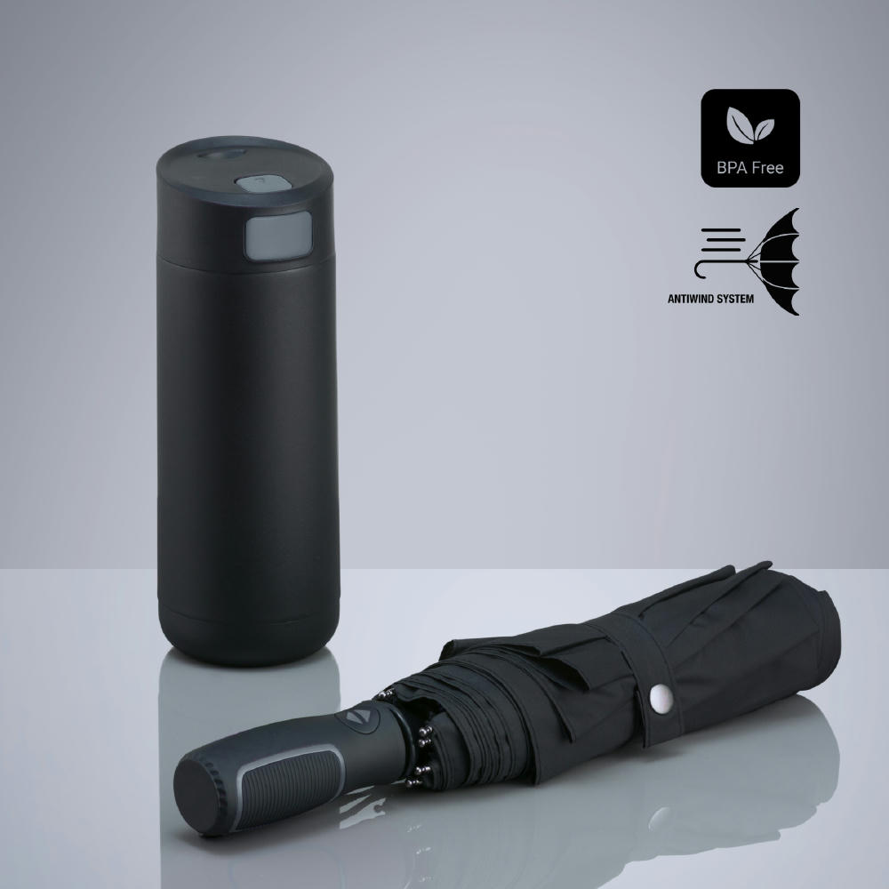 Dynamic Set: Kaffeebecher 450 ml und Automatikschirm