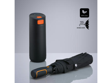 Dynamic Set: Kaffeebecher 450 ml und Automatikschirm