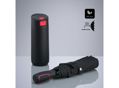 Dynamic Set: Kaffeebecher 450 ml und Automatikschirm