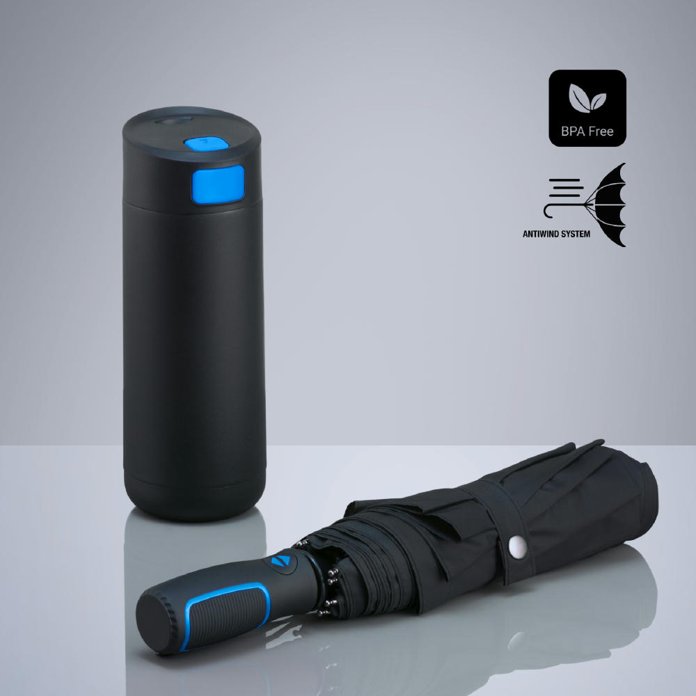 Dynamic Set: Kaffeebecher 450 ml und Automatikschirm