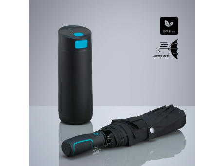 Dynamic Set: Kaffeebecher 450 ml und Automatikschirm