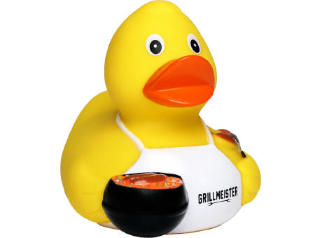 Quietsche-Ente Grillmeister mit Slogan Grillmeister