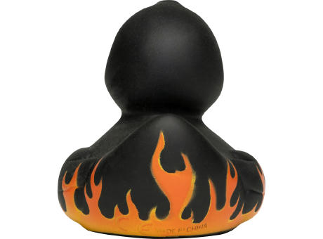 Quietsche-Ente Flammen mit Slogan Auftragsgriller