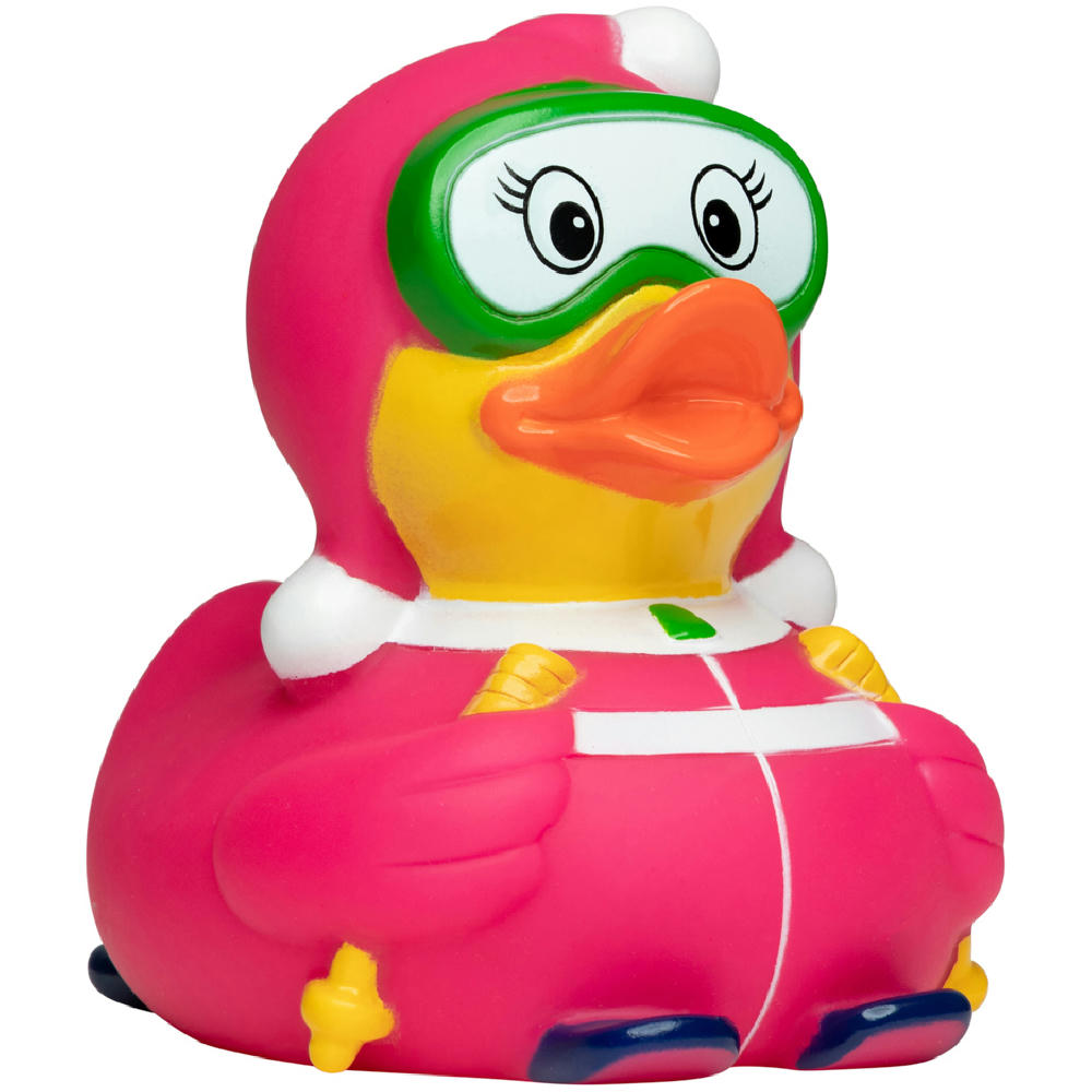 Quietsche-Ente Ski-Fahrerin