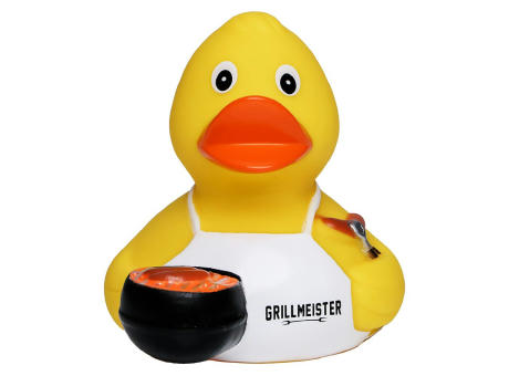 Quietsche-Ente Grillmeister mit Slogan Grillmeister