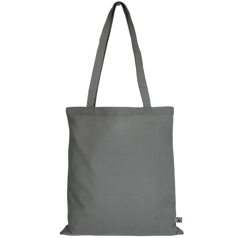 Fairtrade Baumwolltasche, L, stahlgrau