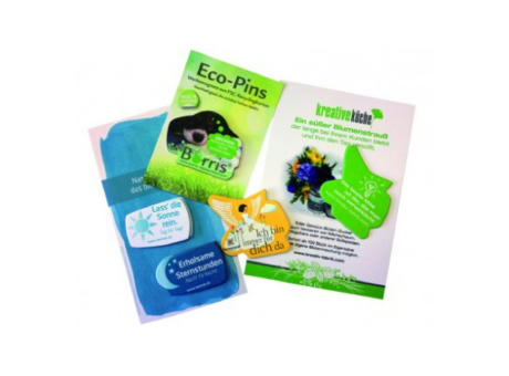 Eco-Pin auf Postkarte mit starkem Magnet