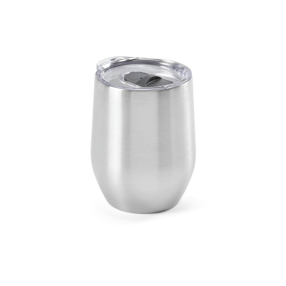 Tigris Reisebecher recy.Edelstahl, 320 ml. Doppelwandig mit Deckel