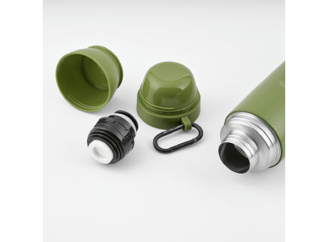 Flinders Thermos recy.Edelstahl, 1080 ml. Mit 2 Bechern und Karabiner