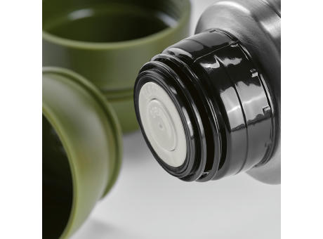 Flinders Thermos recy.Edelstahl, 1080 ml. Mit 2 Bechern und Karabiner