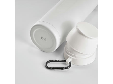 Loire Thermos aus recy.Edelstahl, 810 ml. Mit 2 Bechern und Karabiner