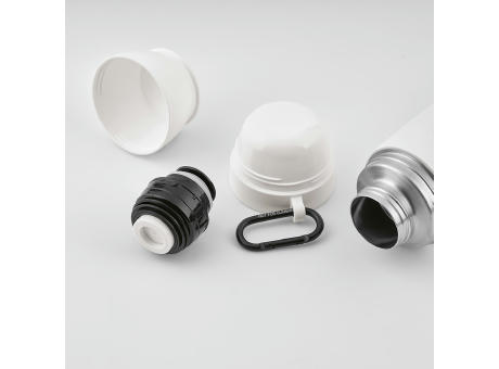 Loire Thermos aus recy.Edelstahl, 810 ml. Mit 2 Bechern und Karabiner
