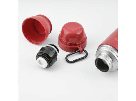 Loire Thermos aus recy.Edelstahl, 810 ml. Mit 2 Bechern und Karabiner