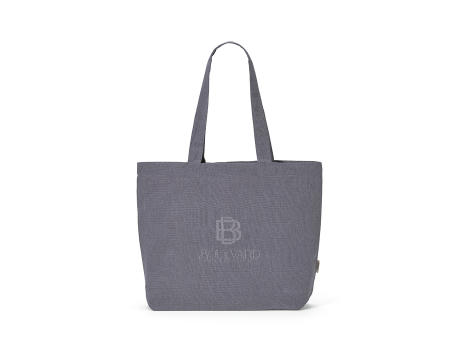 Blanc Einkaufstasche recy.Baumwolle (220 g/m²). Mit Henkeln und Bodenfalte