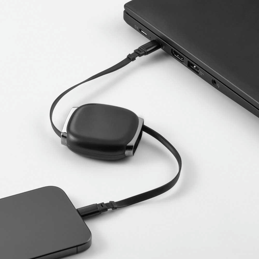 Yalow Ladekabel aus recy. PVC, einziehbar, USB-C auf USB-C, 60 W