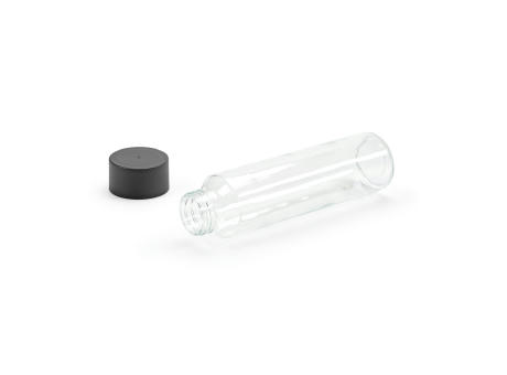 Turia 500 Glasflasche 550 ml. Mit schwarzem Deckel
