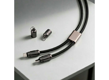 Marconi 2-in-1 Kabel & Handykette, recy. PET, USB-C auf USB-C, 60 W