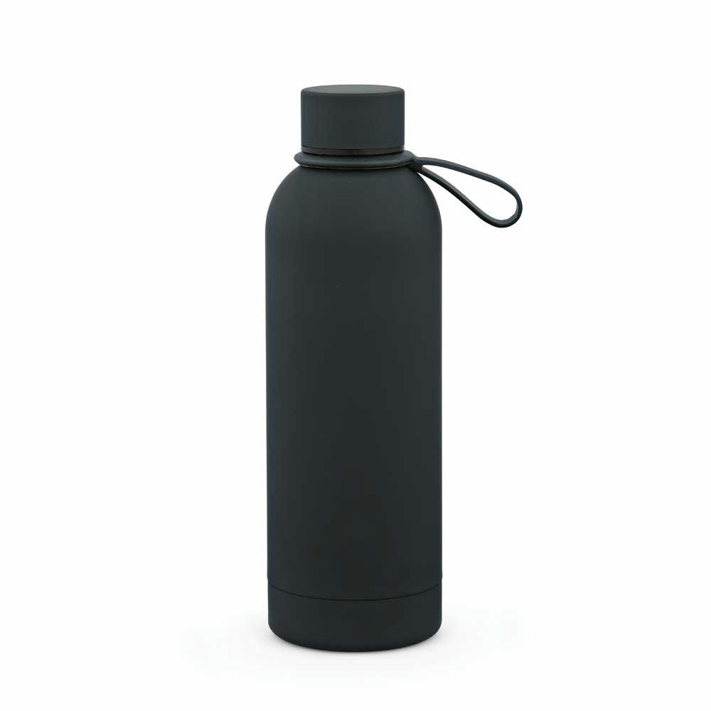 Hudson Trinkflasche 540ml aus recy. Edelstahl. Doppelwandig, gummierter Oberfläche